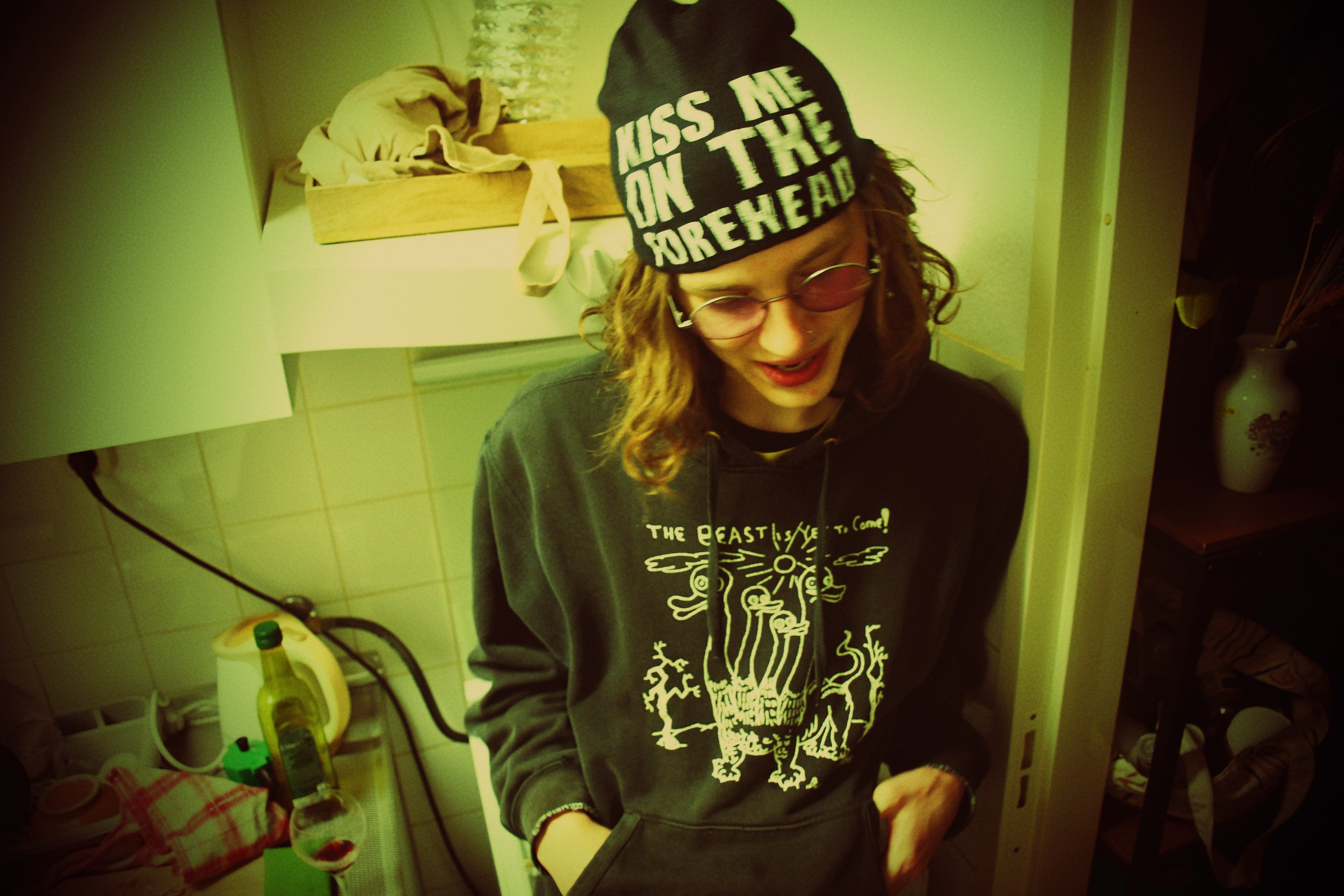 Smooch Graphic Beanie blue