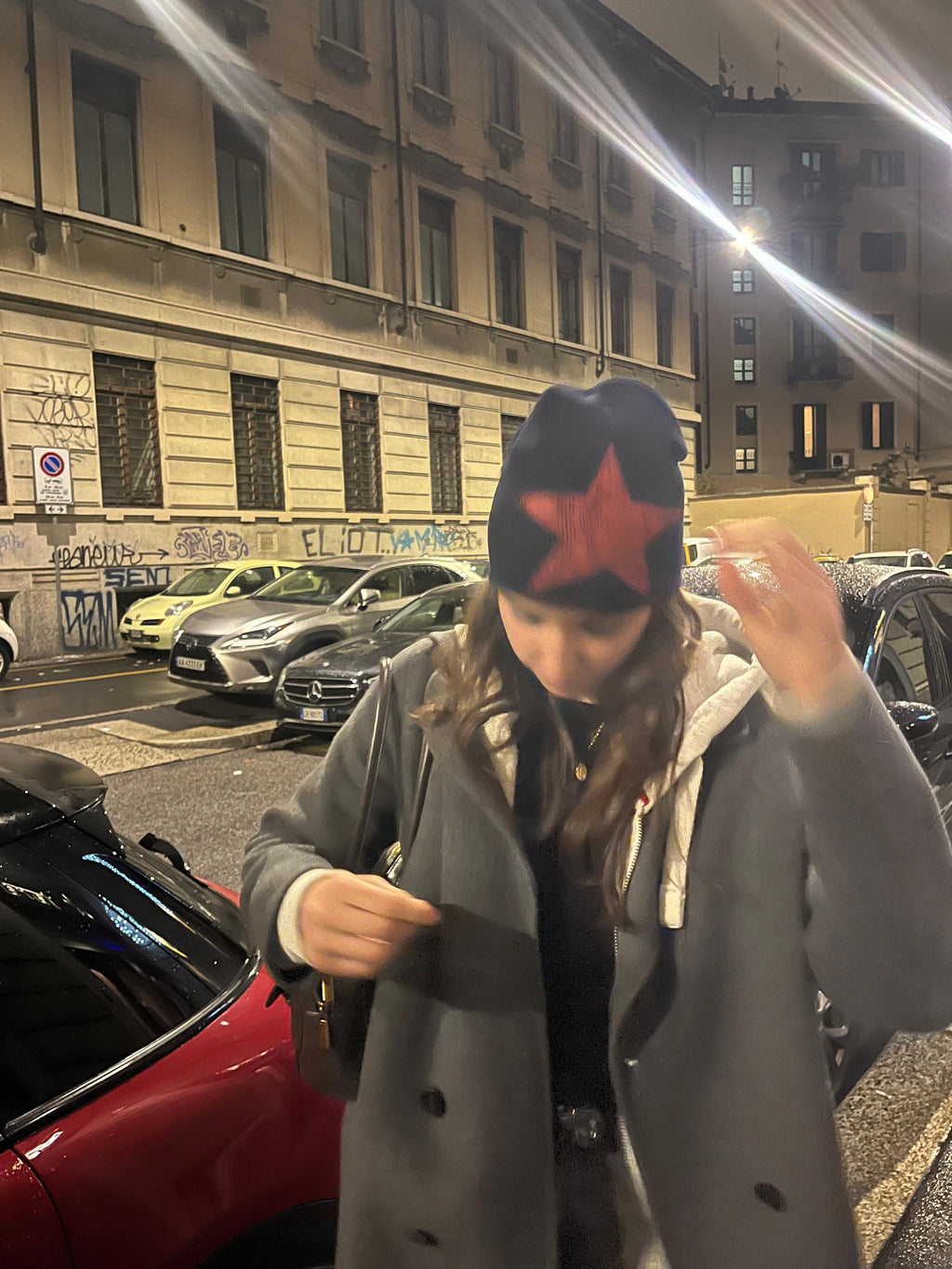 Star Graphic Beanie Red